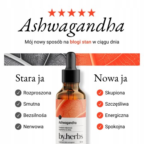 Ashwagandha MOCNY Ekstrakt PREMIUM Krople w płynie ADAPTOGEN 1500mg POLSKI