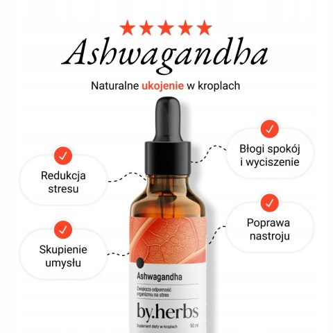 Ashwagandha MOCNY Ekstrakt PREMIUM Krople w płynie ADAPTOGEN 1500mg POLSKI