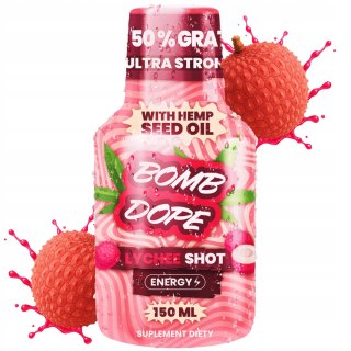 BOMB DOPE Konopny Shot LYCHEE Olej Olejek CBD Cannabis Hemp ENERGY 150 ml