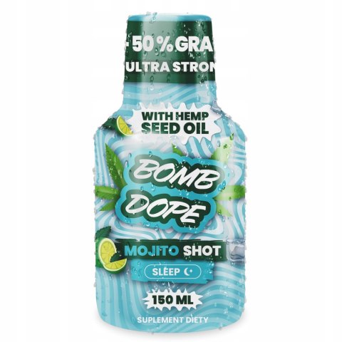 BOMB DOPE Konopny Shot MOJITO Olej Olejek CBD Cannabis Hemp SLEEP 150 ml BOMB DOPE Konopny Shot MOJITO Olej Olejek CBD Cannabis Hemp SLEEP 150 ml