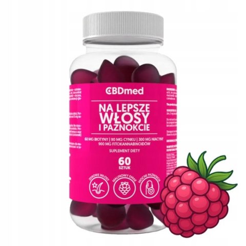 CBDmed żelki na lepsze włosy i paznokcie z CBD Biotyna Cynk Niacyna 60 szt. CBDmed żelki na lepsze włosy i paznokcie z CBD Biotyna Cynk Niacyna 60 szt.
