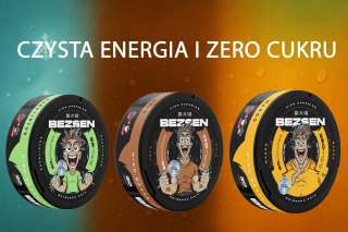 Woreczki Kofeinowe BEZSEN Snusy Energetyczne BEZZER Kofeina BEZ CUKRU 170mg
