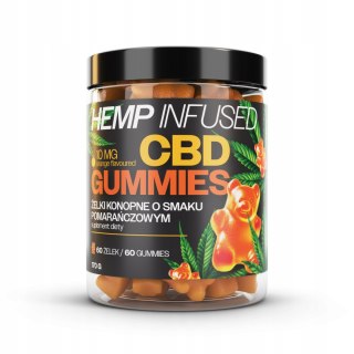 Żelki CBD GUMMIES Orange 600mg, konopne na sen, na uspokojenie, misie