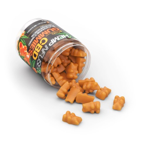 Żelki CBD GUMMIES Orange 600mg, konopne na sen, na uspokojenie, misie